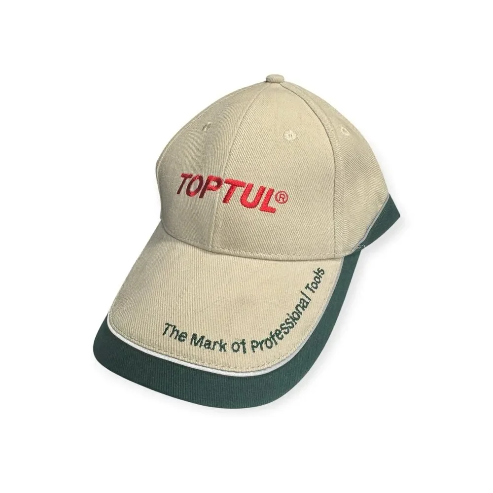 Toptul Tools Adjustable Hat Beige Green Hat Retro Vintage Rare